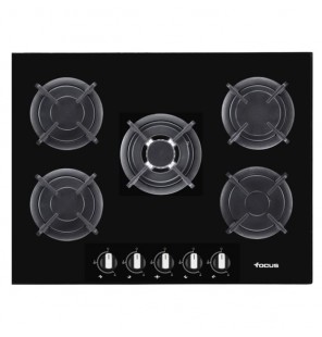 Plaque de Cuisson FOCUS F417B 5 Feux 70 cm Noir